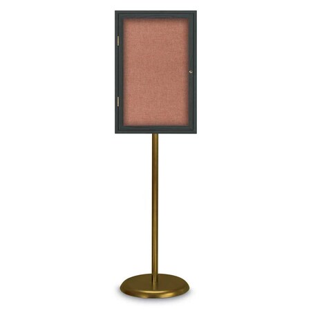 United Visual Products Corkboard, Triple Door, Radius Frame, 96x48", Black/Medium Gray UV7006-BLACK-MEDGRY